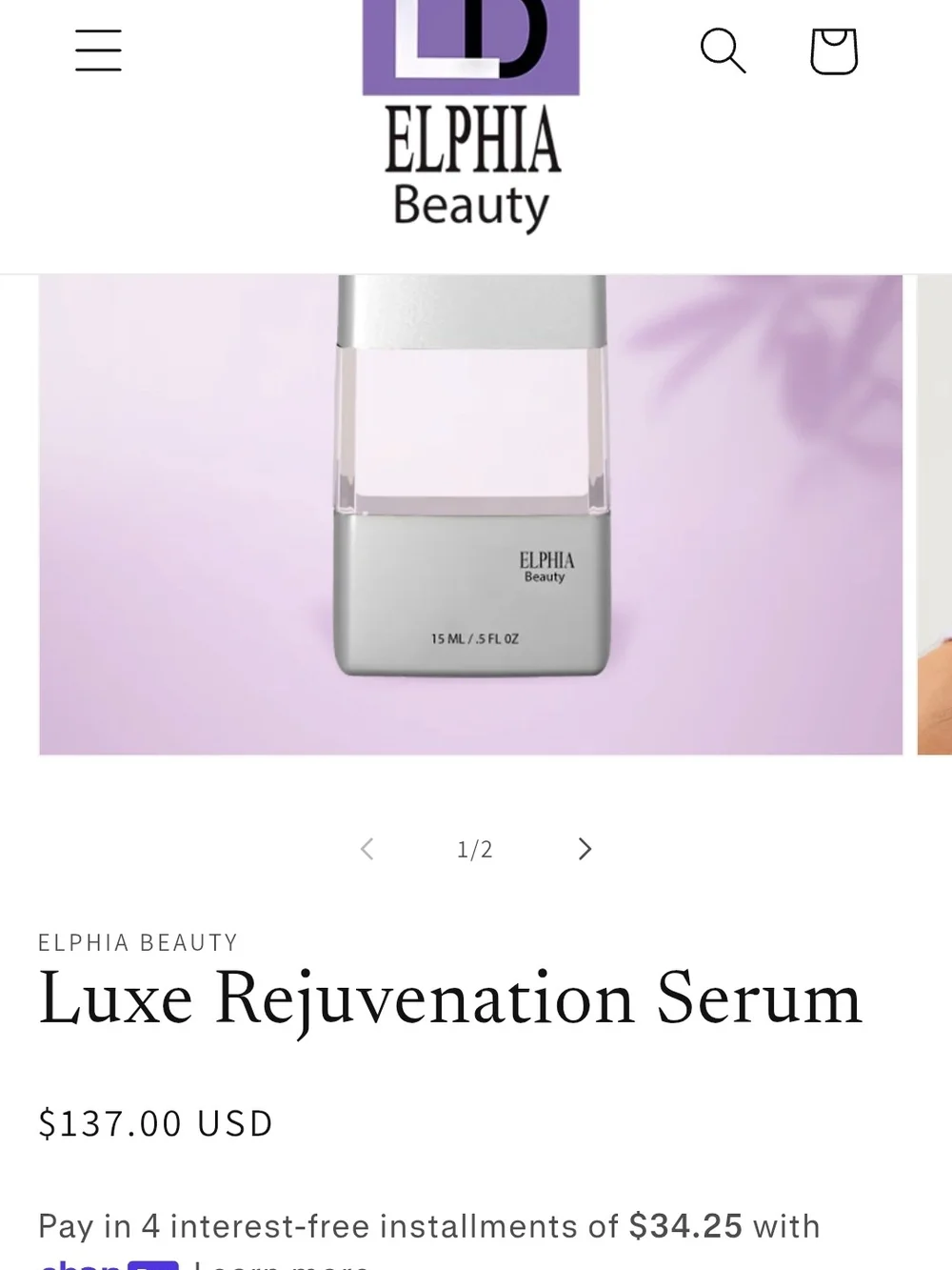 ELPHIA Beauty Luxe Rejuvenation Serum - Silver & Light Pink
